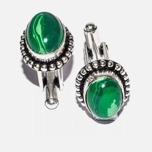BOHEMIAN Malachite Sterling Silver Cuff Links